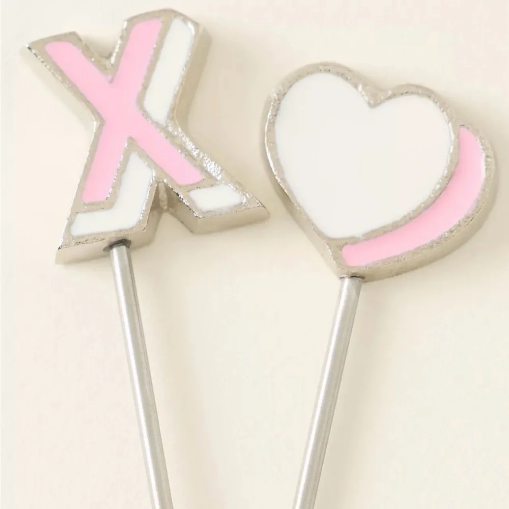 Anthropologie Valentine's Day Cocktail Picks, Set of 4 New